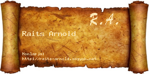 Raits Arnold névjegykártya