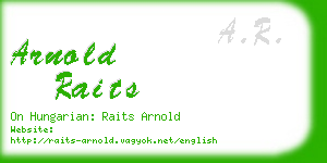 arnold raits business card